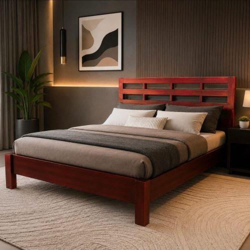 Designer Cherry Stained Bed Frame