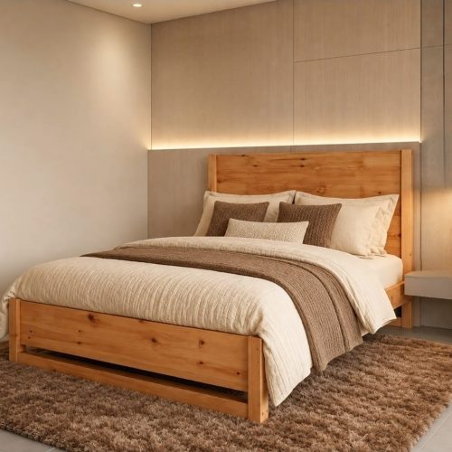 Imbuia Stained Designer Bed Frame